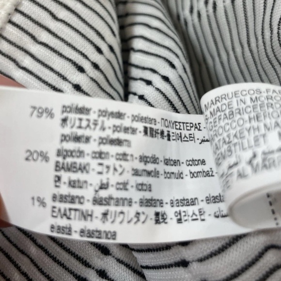 Zara Ivory Black Quilted Short Sleeve Midi Shirt Dress Women’s S Oversized - Picture 13 of 15